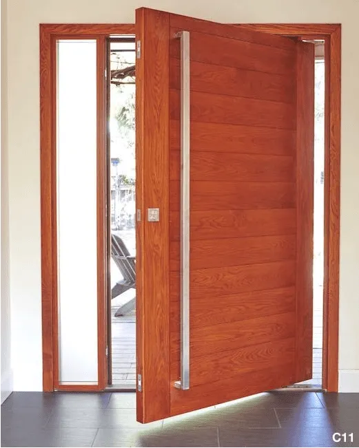 Urban in Red Oak with a right sidelight and our Handle & Lockset Package