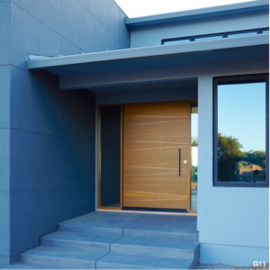 Robyn Pivot Door in Walnut, 6" planks, Aluminum in every 2 reveals, with Double Sidelights and our Handle & Lockset Package Robyn Pivot Door in Walnut, Aluminum in every 2 reveals, with Double Sidelights and our Handle & Lockset Package